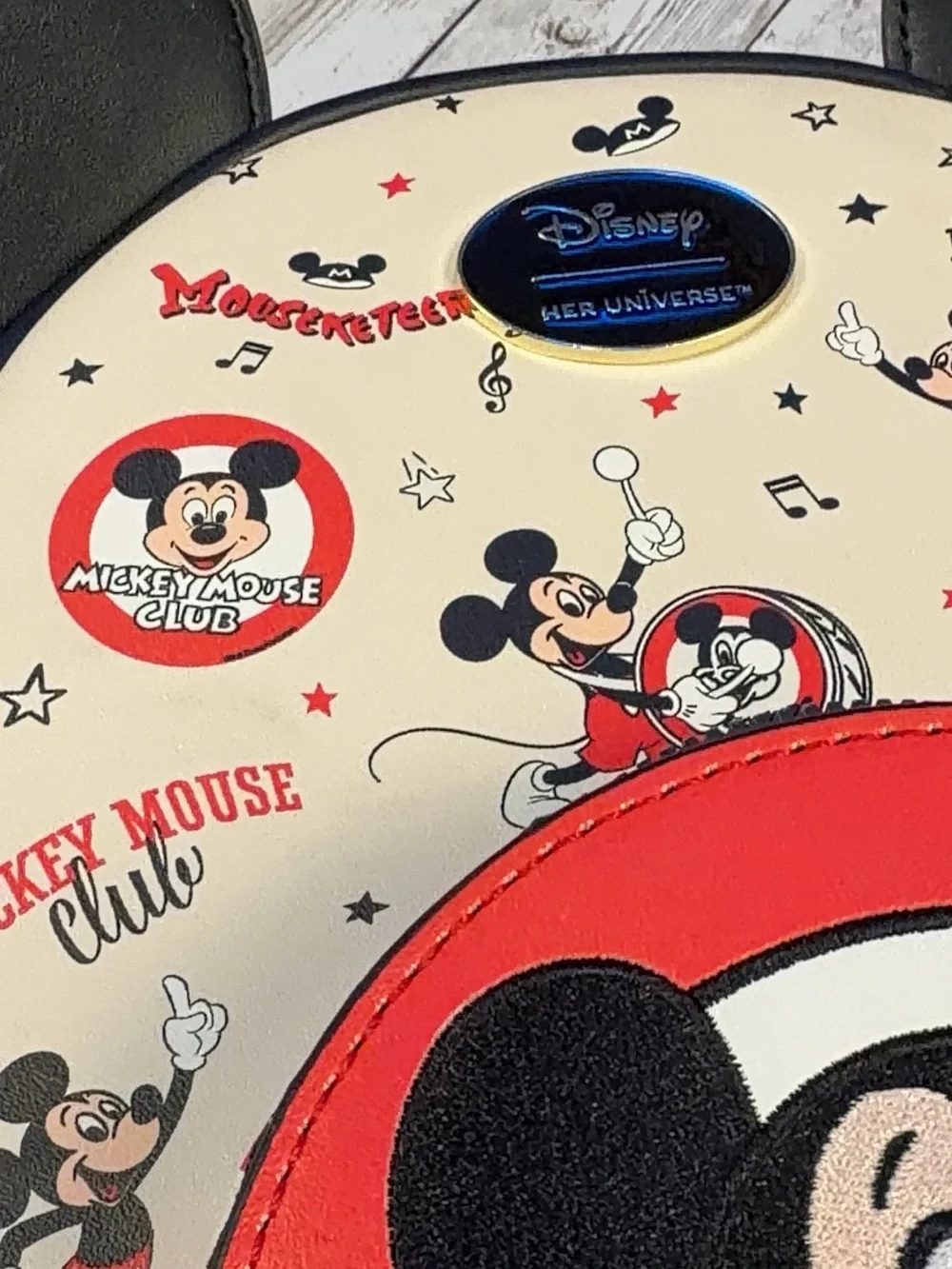 New Loungefly Mickey Mouse Club Mini Backpack - Cream & Red - Picture 4 of 11